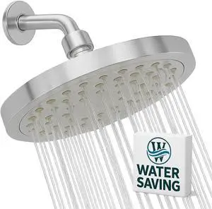 Winthorpe Water Saving Shower Heads - Premium Low Flow Rain Shower Head for Efficient Water Usage - High-Performance Water Saver Shower Head with Sleek Design and Easy Installation