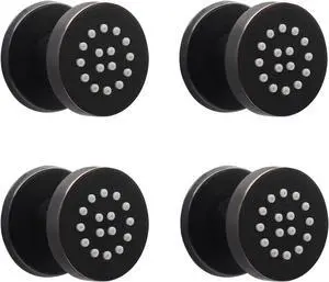 HOMEDEC 2inch Round Shower Body Spray Jets, Brass Showerhead Shower Jets Massage Spa Body Sprays Shower Nozzle Wall Mount, 4PCS, Oil Rubbed Bronze