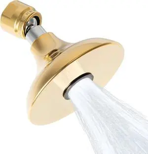 High Sierra Showerheads® - Half Dome Solid Metal 2.0 GPM High Flow Shower Head with Limescale Resistant Insert - Polished Brass