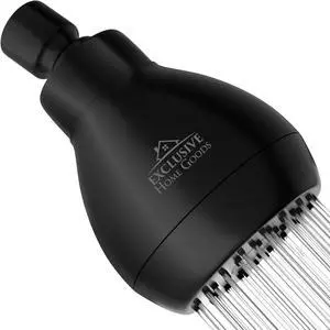 High Pressure Shower Head Matte Black - Powerful Deluxe Bathroom Showerhead with Strong Spray Stream and Small Silicone Nozzles - Universal Fit Works with High and Low Water Flow Showers-2.5 GPM