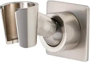 Shower Head Holder All Metal Handheld Shower Wand Bracket Adhesive Shower Wall Mount Holder Brass Shower Spray Holder Brushed Nickel, Drill Free Glue Installation