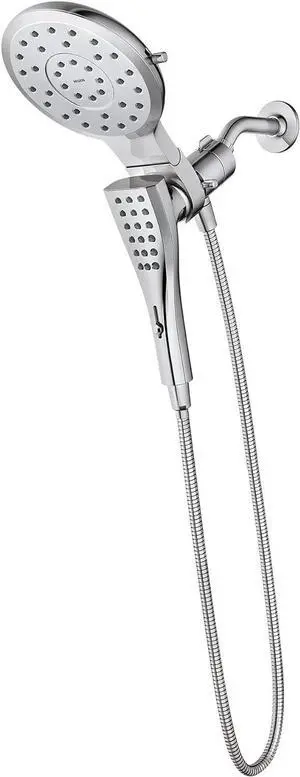 Moen 220C3EP Verso Eight-Function 7" Diameter Spray Head Standard with Handshower with Eco Performance, Chrome, Round-72 Hose