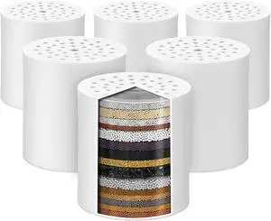 6 Pack 20 Stage Shower Filter Replacement by Cenipar Shower Cartridge Filter, Shower Head Filter Refill with Vitamin C Shower Head Replacement Filter for Hard Water