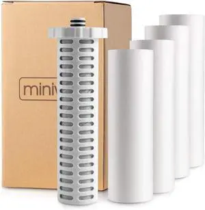 Miniwell Shower Filter 720-Plus with replaceable cartridges, shower head filter with Double Filters, remove 99% chlorine (z-Replacement-4+1 Filters)