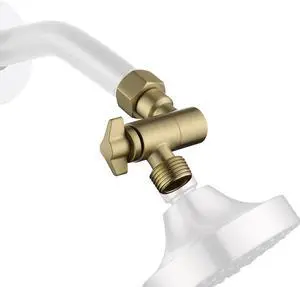 Brushed Gold Shower Head Adapter, Adjustable Shower Head Elbow Adapter, Shower Arm Extention for Fixed and Rain Shower Head, SE002BG