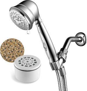 AquaCare by Hotel Spa 7-Setting Filtered Handheld Shower Head with Patented ON/OFF Pause Switch and Enriched KDF Shower Filter Cartridge Inside 4 Inch
