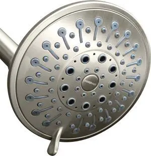 Luxury Spa Series: Brushed Nickel Shower Head, 5 Inch 6 Spray Settings Adjustable High Pressure Showerhead with 360 Degree Tilt, Experience MAXX-imum Comfort and Elegance (Brushed Nickel)