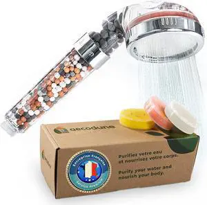 Aecodune XL Vitamin C Shower Head With Filters & Replacement Filters - Filtered Shower Head for Chlorine, Fluoride & Hard Water Softener Shower Filter - Pressure Shower for Dry Skin, Hair Loss