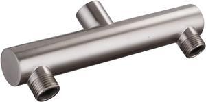 AZOS Double Outlet Shower Manifold Brushed Nickel, Suitable for Dual Sprayer Showering System, Can Connect Two Showerheads - Double Enjoyment