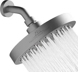 Rainfall Shower Head - 6" High Pressure Shower Heads - 1.8 GPM Shower Heads with Anti-Clog 90 Rubber Jets - 360° Rotation Adjustable Shower Head - Rustproof Bathroom Shower Head - Matte Charcoal