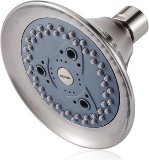 BOPai Ultra-Luxury Brushed Nickel Shower Head, 7 Settings, 9.5 L/min Max Flow Rate, ABS Body, 5-Year Warranty