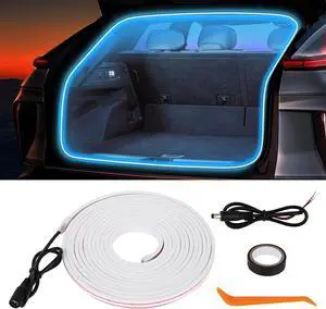 Car LED Strip Lights - Trunk Cargo Ambient Lighting, Ice Blue Colors 7000K, 118.11 inches Flexible LED Light Strip, Easy Install, Waterproof, Universal Fit, for Car Trunks, SUVs, and Vans