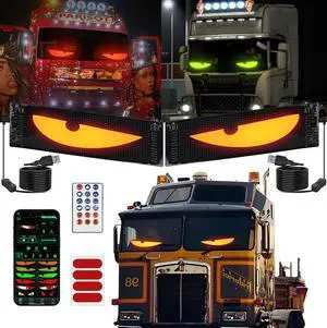 LED Lights for Car 2PCS - 23.6" 4.73" Devil's Eye Strips for Truck/SUV | Perfectly Synced Dynamic Patterns, Remote & Bluetooth APP Control, USB-Powered, IP68 Waterproof