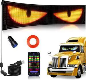 Rayhome Synchronize Multiple Devil Eyes Light, 23''x5'' Full Color LED Eyes for Truck Windshield, Programmable LED Display for Car, Scrolling Led Light Sign for Car Window (1PCS)