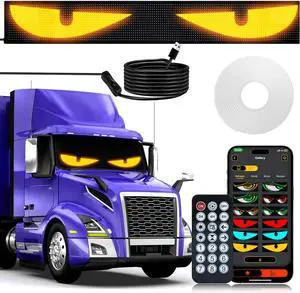 Sachie Ojos LED para Carro: 52.4" Devil's Eye Strip for Semi Trucks, Remote + APP Dual Control, Customizable Windshield Lights