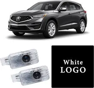 Never Fade Car LED Door Logo Projector Ghost Shadow Light, for RLX/MDX/ZDX/TLX/TL/RDX Series Accessories LED Laser Car Courtesy Step Light HD (White)