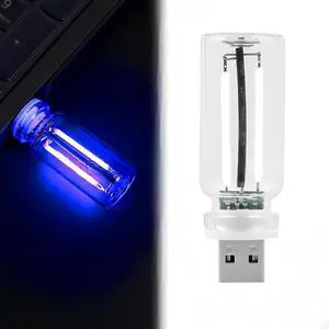 Innovative USB Nightlight: New Touch Bedside & Car Atmosphere Light, Ceramic LED Glass Bottle  Perfect for DIY Romantic Mini Decor Blue Light