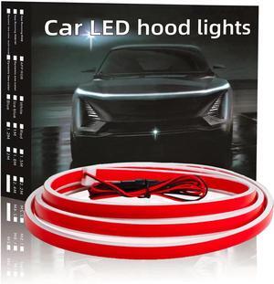 Flexible Car Hood Light Strip, 79 Inches Dynamic LED Daytime Running Light for Car, Truck, SUV, White Light,Easy to Install and Waterproof