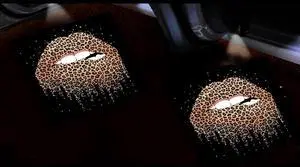Women Cool Lips Bite Kiss Me Leopard Print Lips Car Door Projector Lights Leopard Cheetah Car Accessories Decor Gifts LED Car Door Shadow Ghost Welcome Lights by FLYEEGO