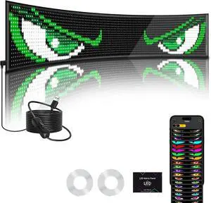 Vanesa 52.36 * 7.56 Inch Devil Eyes Light for Windshield, Led Eyes for Truck and Car Windshield, Flexible Led Demon Eyes, Animated Eyes Led Lights for Semi Truck