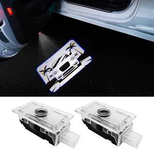 uuakarin 2PCS Car Door Logo Projector Lights Compatible with 300 300C 300S 2005- Present LED Ghost Shadow Light Laser Puddle Lamp Accessories (Miami)
