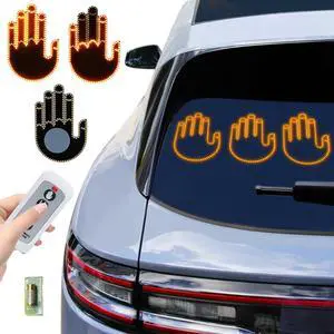 LED Hand Gesture Light for Car - Road Rage Back Window Sign, 3 Modes Remote Control, Fun Auto Accessories, Father Day's Gift, 3PCS