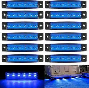 12PCS LED Rock Strip Lights:Car LED Lights Wheel Fender Exterior Underglow for Golf Cart Wrangler Offroad Truck Rv Utv ATV Snowmobile (Blue)