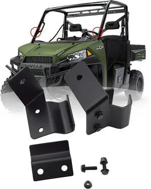 Front Side Pillar Pro-fit Cage Mounting Brackets Compatible with Polaris Ranger XP 570 900 1000 General 2015-2024 (No Drilling Required)