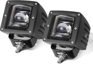 3" SAE LED Fog Lights Street Legal DOT Approved Square LED Cubes Cut-off Beam Fog Pods Lights 2pcs for Trucks Pickup SUV Car Wrangler Toyota Nissan Ram