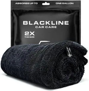 Blackline Car Drying Towel - 2ft x 3ft XL, Popular Pick Among Detailing Pros - 1300 GSM Microfiber - Absorbs Over 8lbs of Water - Leaves No Streaks, Spots or Scratches - Dries an Entire Vehicle