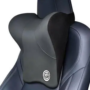 Car Neck Pillow for Driving Seat, Soft Memory Foam Headrest Pillow with Adjustable Strap and Removable Cover, Ergonomic Neck Support for Car, Office Chair, Gaming Chair  Dark Grey