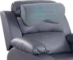 HOMBYS Cervial Neck Pillow for Recliner, Foam Headrest Cushion for Sleeping, Medium Firm Neck Support for Couch, Office Chair and Car, Non-Slip Backing and Elastic Straps, Light Grey