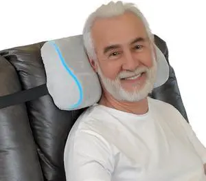 Premium Memory Foam Recliner Head Pillow for Neck & Head Support  Large Ergonomic Design with Adjustable Strap for Recliner Chair, Couch & Office Chair Comfort (Light Gray)