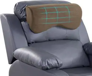 HOMBYS Cervial Neck Pillow for Recliner, Foam Headrest Cushion for Sleeping, Medium Firm Neck Support for Couch, Office Chair and Car, Non-Slip Backing and Elastic Straps, Coffee