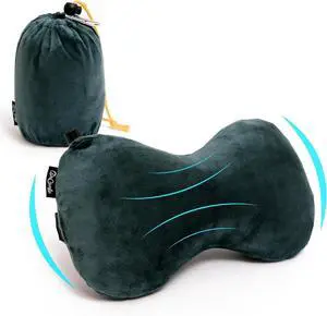 Lumbar Support Pillow, Back Pillow for Lower Back Pain Relief | Inflatable Travel Neck Pillow, Adjustable Lower Back Cushion with Washable Cover, Ergonomic Head Support for Car Seat