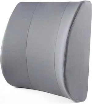 DMI Lumbar Support Pillow for Chair to Assist with Back Support with Removable Washable Cover and Firm Insert to Ease Lower Back Pain while Improving Posture, 14 x 13 x 5, Contoured Foam, Elite, Gray