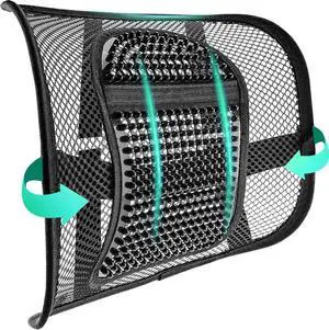 Samyoung Mesh Back Lumbar Support, Back Support Seat Cushion with Breathable Mesh for Office Chairs Car 12 x 16