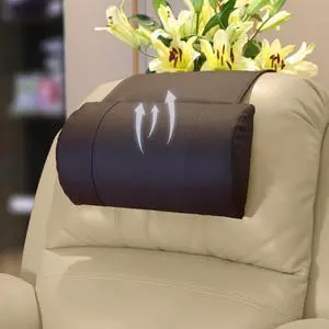 Breathable Perforated Leather Recliner Memory Foam Head Pillow - Non-Slip Base with Adjustable Neck Support in Chocolate, for Recliners, Sofas, and Loveseats, Ensuring Unmatched Relaxation
