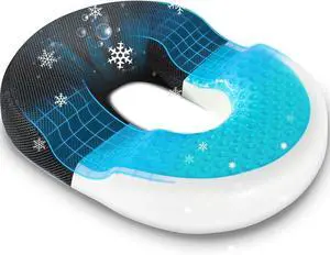 Lumbar Support Pillow for Office Chair Car, Gaming Chair Lower Back Pain Relief Memory Foam Cushion with 3D Mesh Cover Ergonomic Orthopedic Back Rest Cooling Gel Donut Pillow