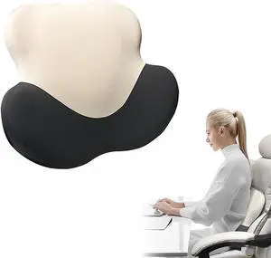 Lumbar Support Cushion, Memory Foam Back Support for Pain Relief, Ergonomic Waist Cushion for Office Chair, Car Seat, and Home, Removable & Washable Cover