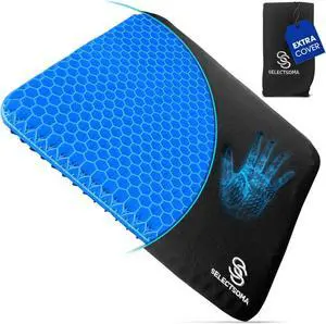 SelectSoma Gel Seat Cushion for Long Sitting Pressure Relief for Back, Sciatica, Coccyx, Tailbone Pain - Cushion for Office Chair, Wheelchair, Car & Truck, Patio Chairs - Egg Seat Pad