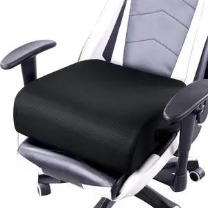 MABOZOO Extra Thick Chair Cushions,Office Chair Booster Seat Cushion to Raise Seat Height for Pain Relief,18 x 16 x 5 inch Non Slip Memory Foam Thick Cushion with Carry HandleBlack