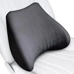 Soft Lumbar Support Pillow for Driving Seat 100% Memory Foam Lumbar Pillow for Lower Back Pain Relief, Lumbar Support Cushion for Car Seat, Office Chair Dark Grey