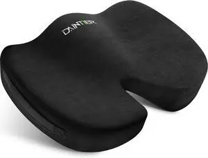 Seat Cushion Black Comfort Soft Supportive Cushion - Ergonomic Butt Cushion, Wheel Chair Memory Foam Desk Pad for Long Sitting, Back Coccyx Tailbone Pain Relief