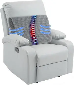 HOMBYS Lumbar Support Pillow for Recliner Chair, Memory Foam Back Support Cushion for Elderly,Extra Large Lumbar Support Pillow,Thick Backrest for Home Reading (Grey, 20x13.5"x5")