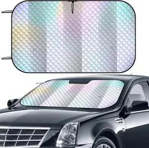 Car Windshield Sun Shade, Folding Car Shades for Front Windows UV Rays Sun Visor Shade with Sucker, Keeps Your Vehicle Cool