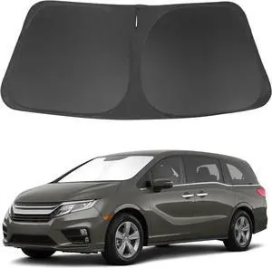 Windshield Sun Shade Custome Fit 2018-2024 2025 Honda Odyssey Accessories LX,EX,EX-L,Touring,Elite Minivan Foldable Window Sunshade Protector Blocks Sun Rays & Heat