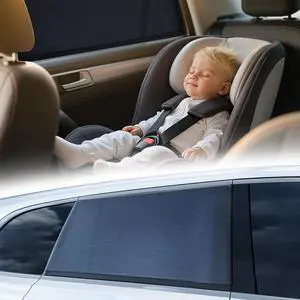 [2025 Upgraded] Car Window Shades for Baby [ArcticShield Cooling Tech] (2 Pack) UV-Blocker Sun Shade  99% UV Protection Fit SUV/Sedan/Minivan | Roll Windows Down, Privacy Safe, Medium