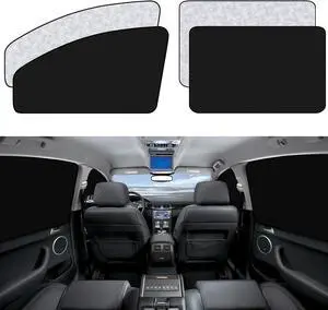 ZATOOTO Car Window Sun Shades Covers - 4 Pcs Magnetic Privacy Side Sunshades Blackout Auto Camping Curtains Accessories for Sleeping Family and Women Men Kids Baby