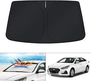 KUST Windshield Sun Shade for 2015 2016 2017 2018 2019 Hyundai Sonata Sedan Custom Fit Sunshades Car Accessories Foldable Sun Visor Sun Protector Blocks UV Rays